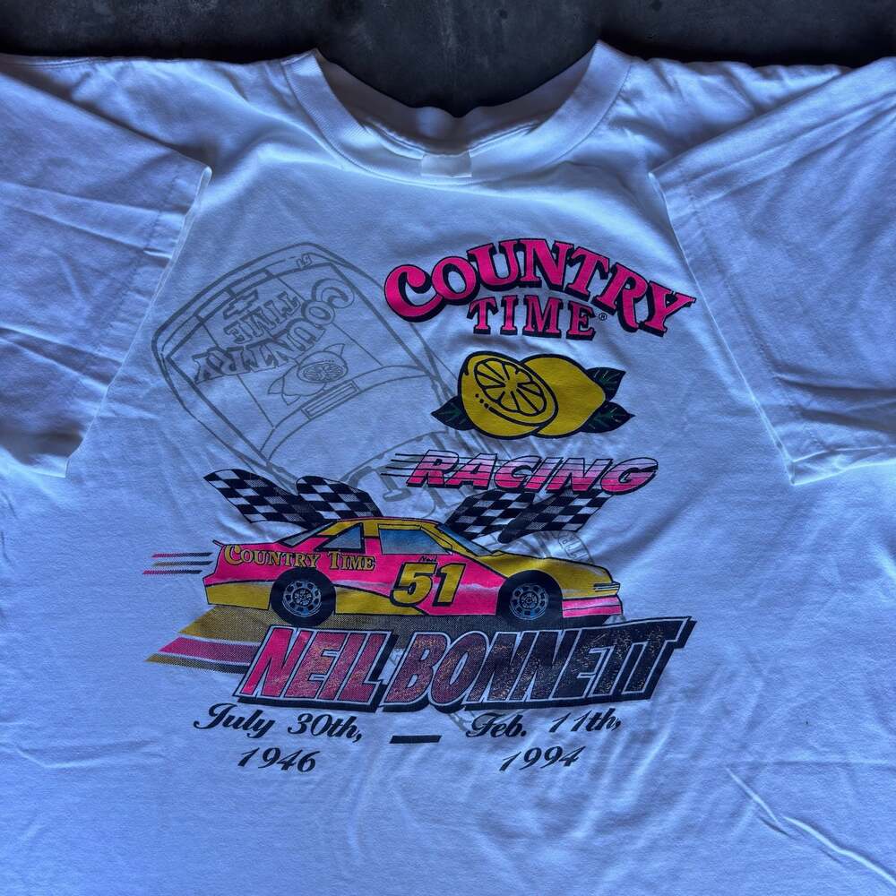 Vintage 1994 Neil Bonnett NASCAR Country Time Racing Graphic T-Shirt